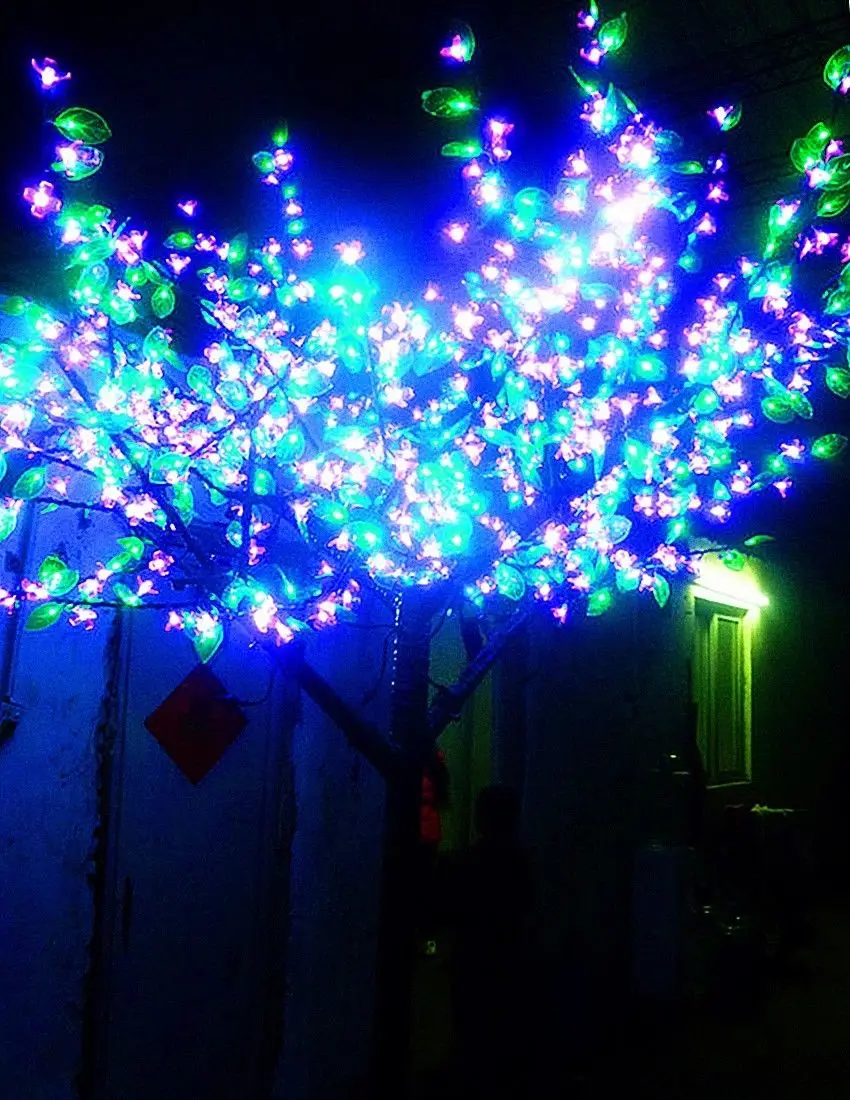 6.5ft 2 м LED Рождественская вечеринка Свадьба дерево свет 1152 светодиодов Розовый