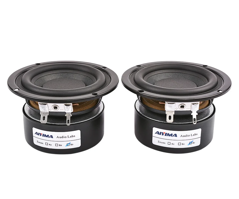 AIYIMA 2PCS 3Inch Mini Audio Speaker Portable Stereo Speakers Woofer Full Range Mid Bass Loudspeaker Horn 8Ohm 25W For DIY