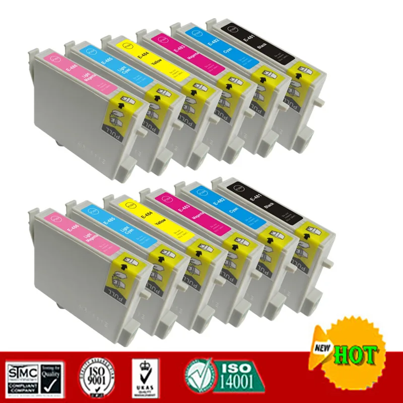 Совместимые картриджи для T0481-T0486 Подходит Epson R200 R220 R300 R300M R320 R340 RX500 RX600 RX620 RX640 и т. Д.
