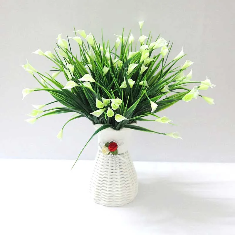 Искусственное растение Calla Lily цветы зеленая пластиковая трава искусственное