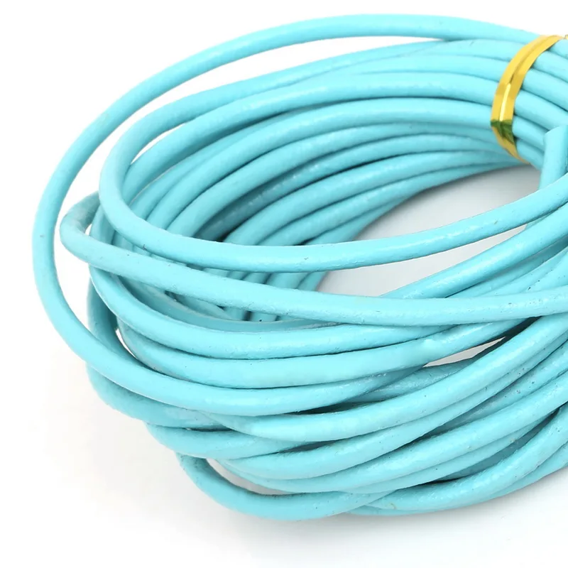 (Диаметр 3 мм) 5 метров разноцветный круглый шнур из натуральной кожи ожерелье