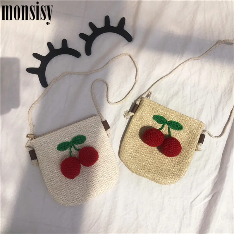 Monsisy летняя сумочка из соломы для девочек пляжная сумка модная Смешанная