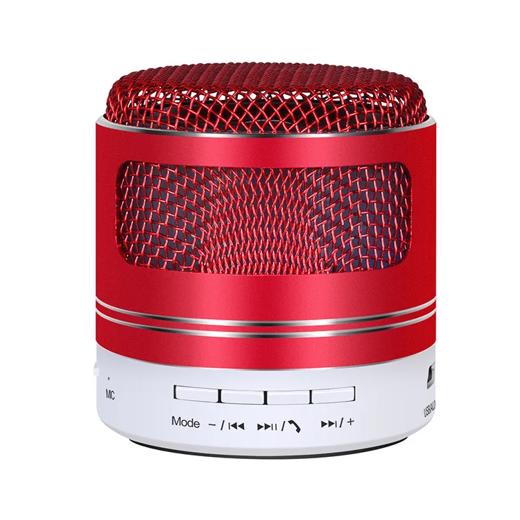 Красный Высококачественный Железный Bluetooth динамик HIFI Красочный светодиодный портативный мини-динамик для TF карты FM Радио MP3 с микрофоном Звонки - Цвет: Красный