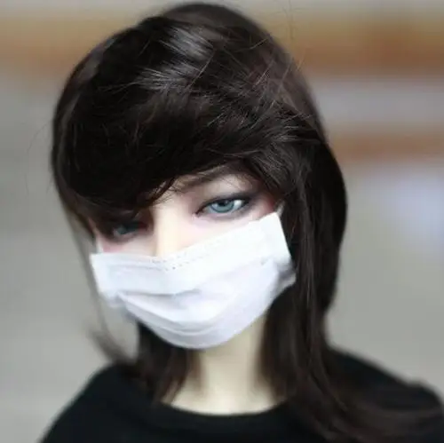 white Новая мини-маска синий/белый/розовый/зеленый 1/3 1/4 1/6 BJD Кукла SD MSD YOSD аксессуары - Цвет: white