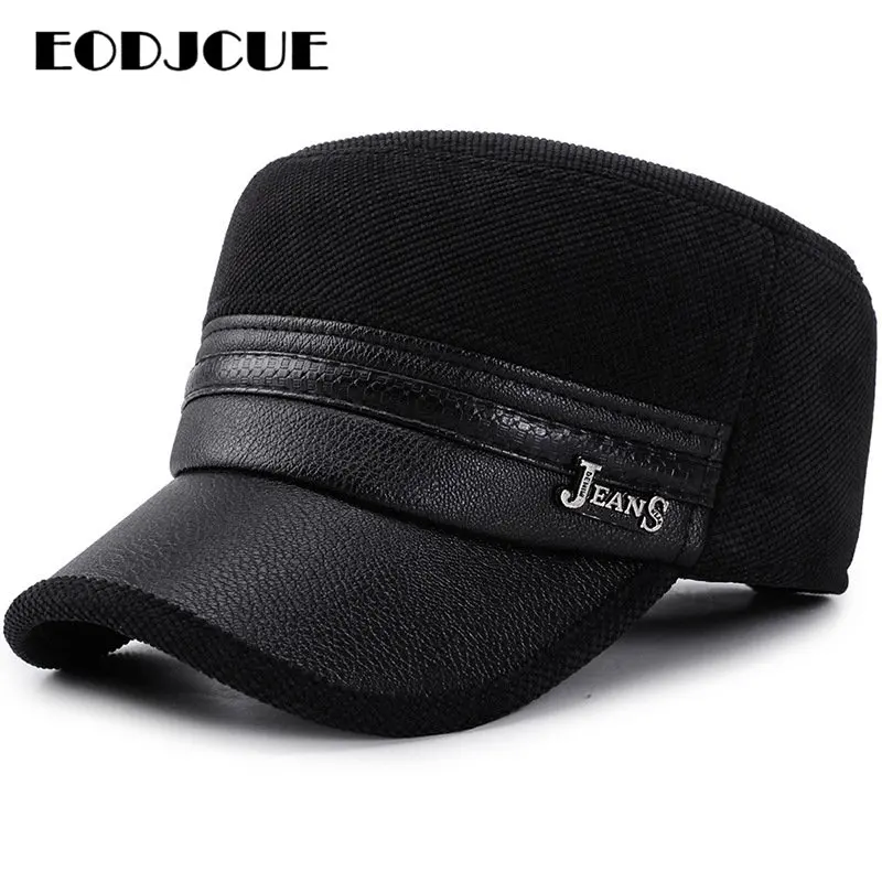 Зимняя мужская бейсболка из искусственной кожи s бренд Snapback Кепка для папы облегающая Кепка-бейсболка Мужская gorras