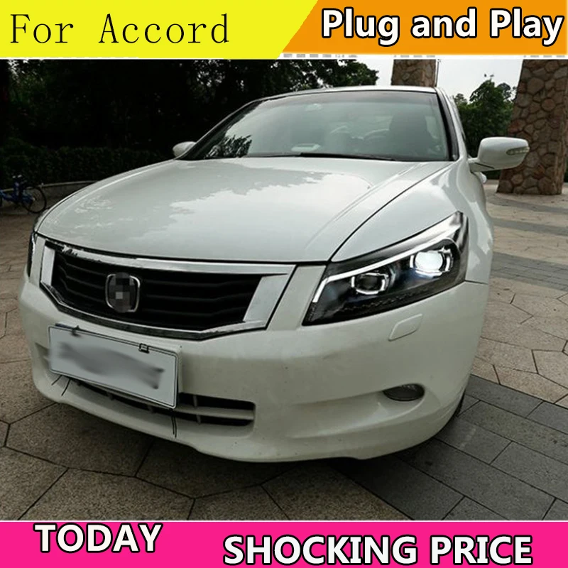 Автомобильный Стайлинг для Accord фары 2008 2012 8 светодиодный задний фонарь DRL Hid фара