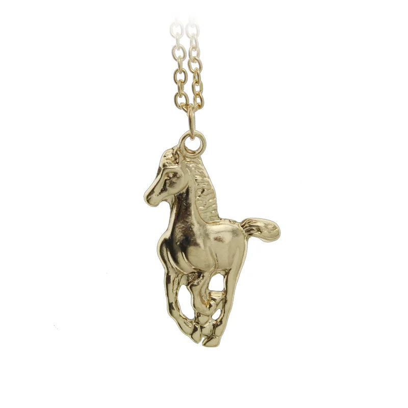Trusta Мода 2017 г. золотые ювелирные изделия кулон в виде бегущей лошади 18 &quotкороткие