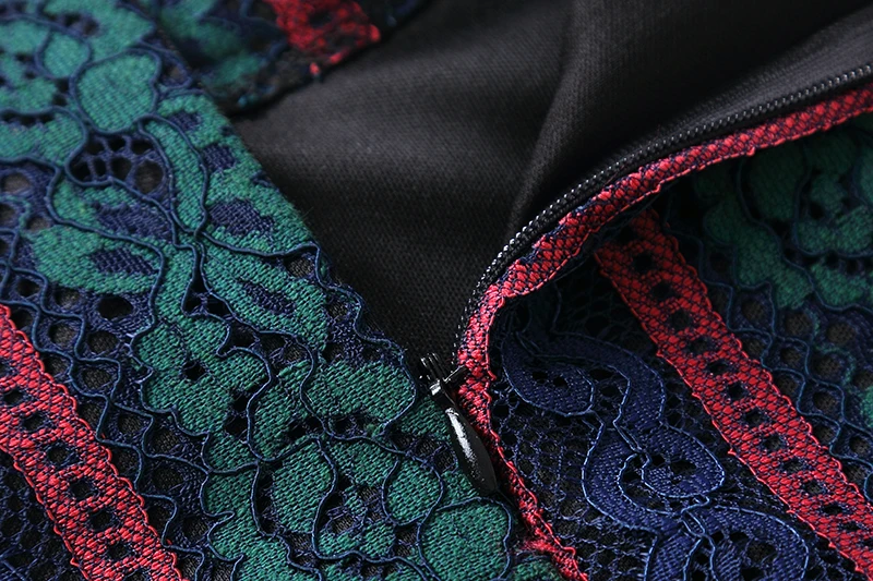 New 2018 Spring Autumn Vintage Dress Women Slim Patchwork Lace Long Robe Fashion Ladies Sleeved Casual Office Dresses | Женская одежда