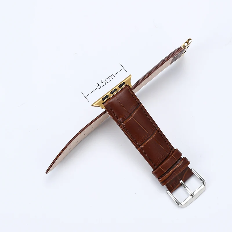 Качественный ремень из коровьей кожи Браслет для Apple watch band 44 мм 38 мм для iWatch Новая серия 1 2 3 4 черный ремешок для часов