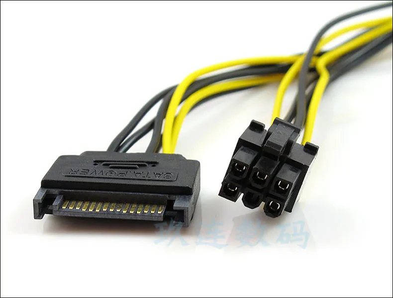 

10pcs 15pin SATA Power to 6pin PCI-E PCI Express Adapter Cable Video Card