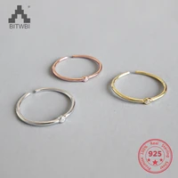 beautiful cute simple round jewelry zircon ring for women wholesale 100 real 925 sterling silver