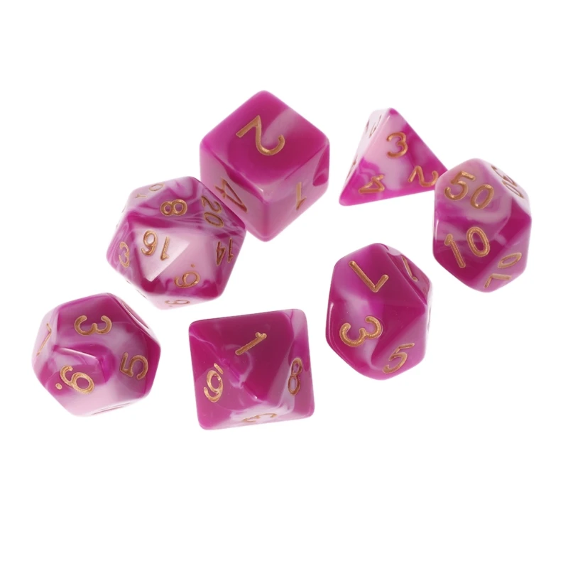 7pcs/set Sided Dice Set D4 D6 D8 D10 D12 D20 For Dungeons&ampDragon D&ampD RPG Poly Game | Спорт и развлечения