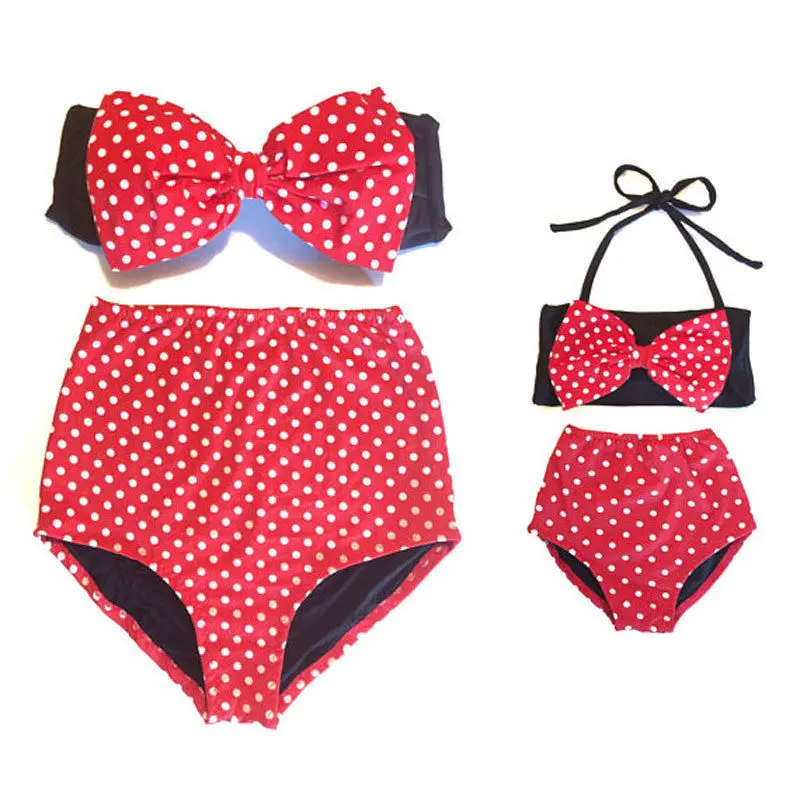 2018 Семейные парные купальники цветочные милые бикини для мамы и дочки Летний