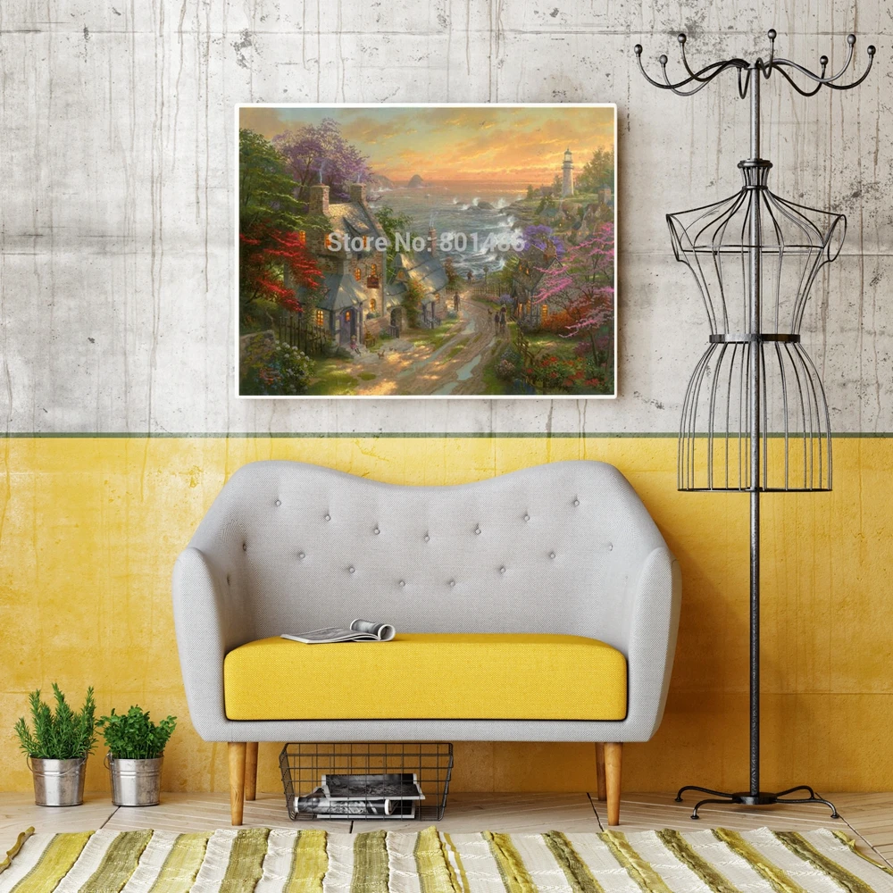 Светильник лый дом сельская местность пейзаж настенная живопись Печать на