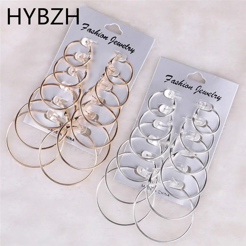 6 пар/лот Сердце Серьга в форме Луны наборы для женщин Женский Большой Круг