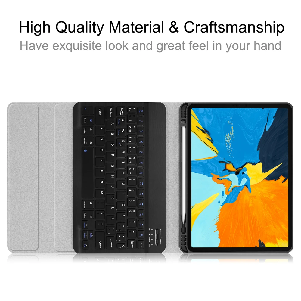 Kemile для iPad Pro 1" чехол клавиатура Bluetooth W карандашница Смарт Стенд Крышка для iPad Pro 1" дело Испанский клавиатура