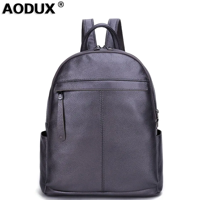 Aodux 2018 Высокое качество 100% натуральная коровья кожа женский рюкзак первый слой