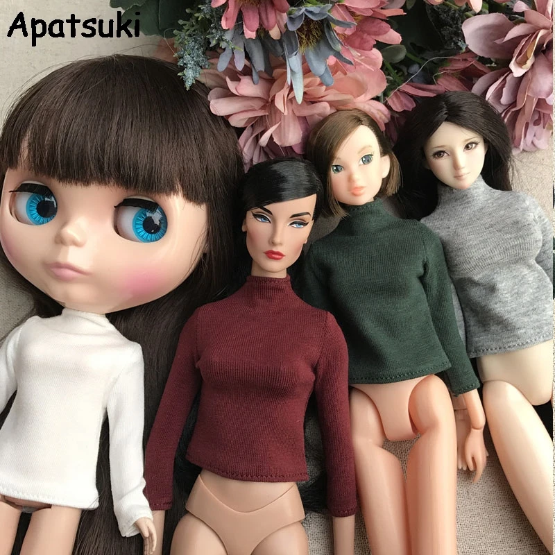 Футболка с длинными рукавами для куклы Blythe Базовая рубашка одежда Барби блузка