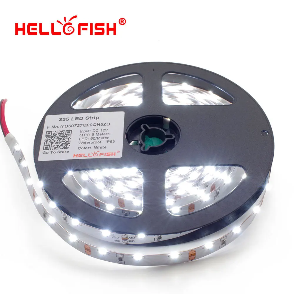 Hello рыбы 5 м 335 излучения со 300 SMD светодиодный полосы 12V гибкие света 60