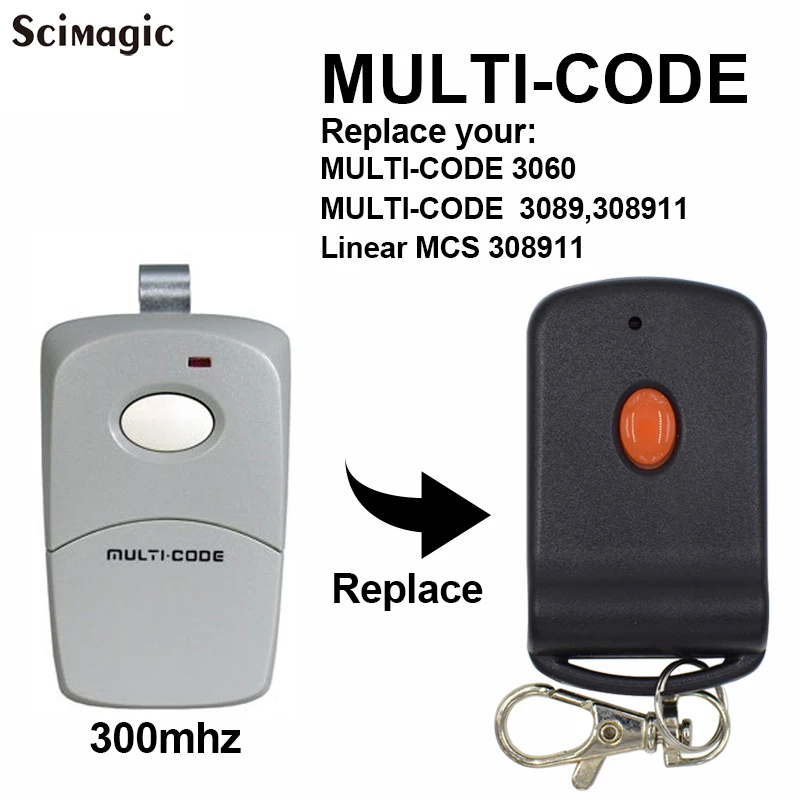 3060 3089 Multi Code 10 Dip Switch Garage Door Remote Control Transmitter Multi-Code 308911 EZ CODE 300mhz Gate Opener