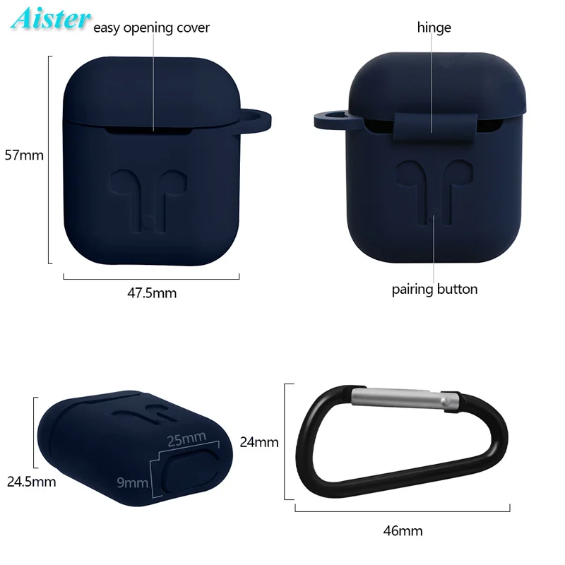 Мягкий силиконовый чехол для Airpods ударопрочный защитный air pods водонепроницаемые