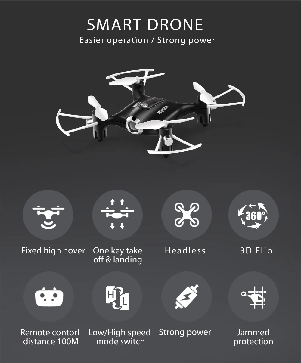 017 SYMA X20 мини-Дрон RC Квадрокоптер Дрон 2,4G 4CH 6-aixs гироскоп RTF с безголовым режимом удержания высоты 3D-flip последняя летательного аппарата