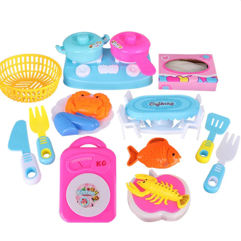 Набор игрушек для кухни "Дети готовят еду" для ролевых игр и обучения детей.