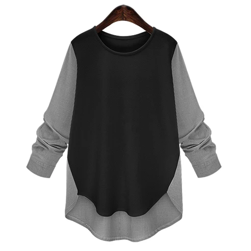 Черный Blusas Mujer De Moda, кимоно, длинная Осенняя туника, женские блузки, рубашки с длинным рукавом, в полоску, пэчворк, для женщин, для работы, размера плюс, топы - Цвет: Черный