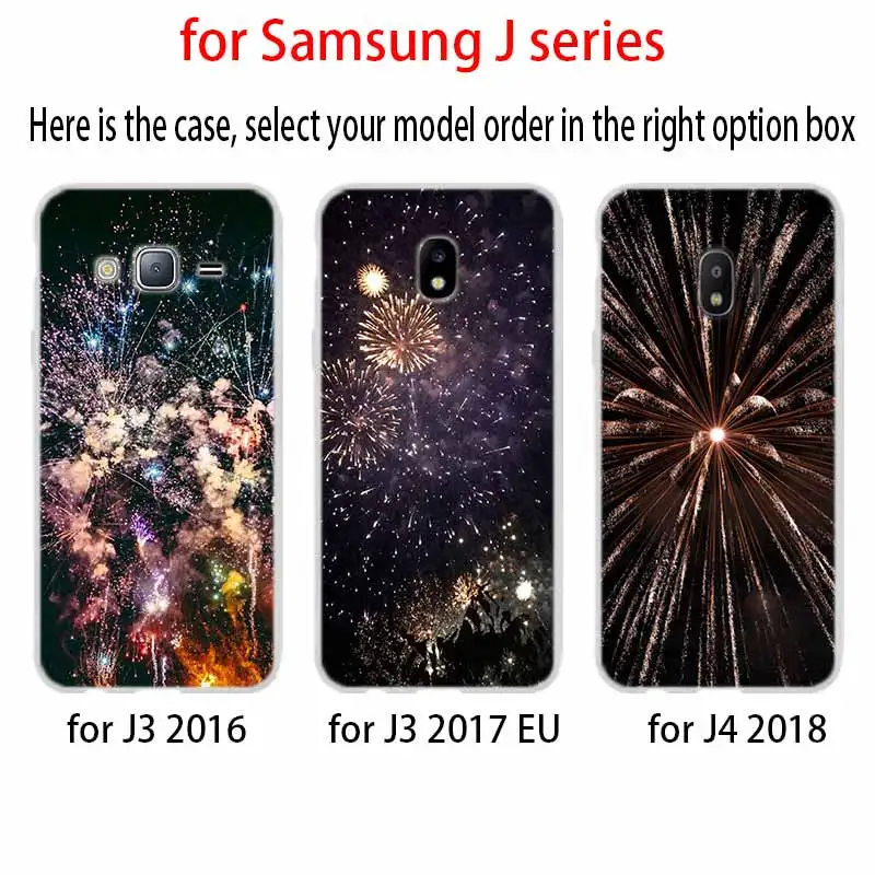 Фейерверк узор для чехол телефона Samsung Galaxy j6 J8 J7 J5 J3 J4 плюс 2018 2017 2016 J610 Prime Мягкий
