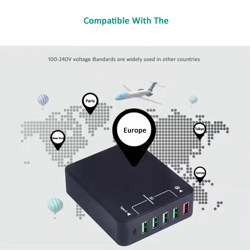 INGMAY многопортовое USB зарядное устройство 8А Быстрая зарядка 3,0 type C QC3.0 Быстрая зарядка для iPhone iPad samsung huawei DV адаптер питания