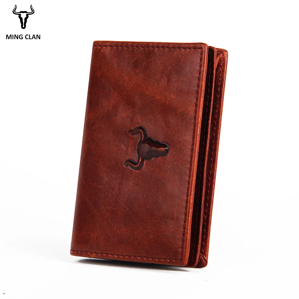 Credit Holder Card Fashion Vintage Genuine Leather Mini ID Holders Business Credit Card Holder Slim Bank Case Purse Wallet