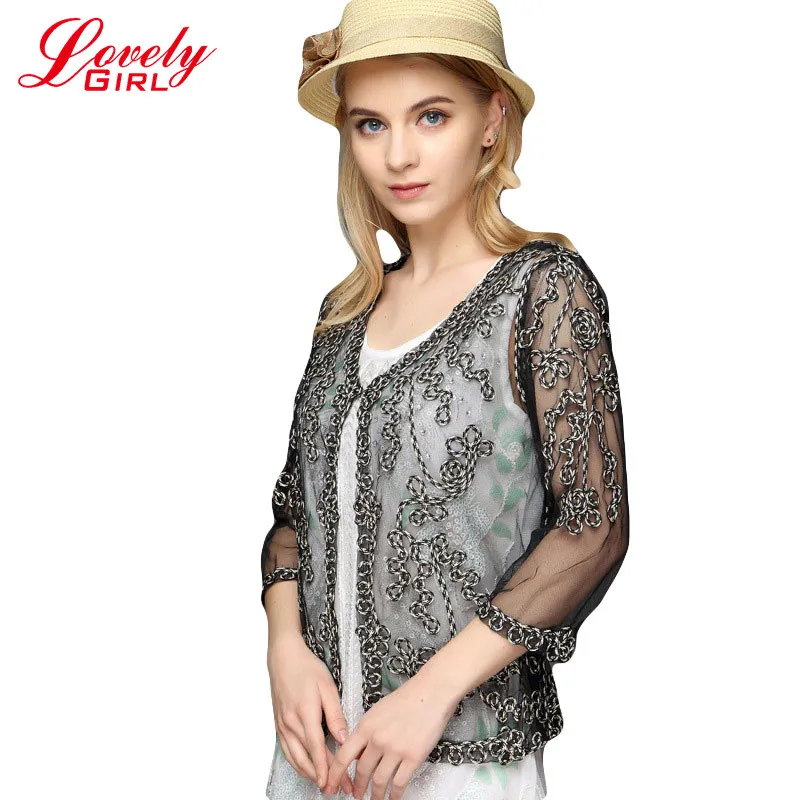 Женский кардиган кружевное болеро с вышивкой|blusas fashion|women blouseswomen blouse fashion |