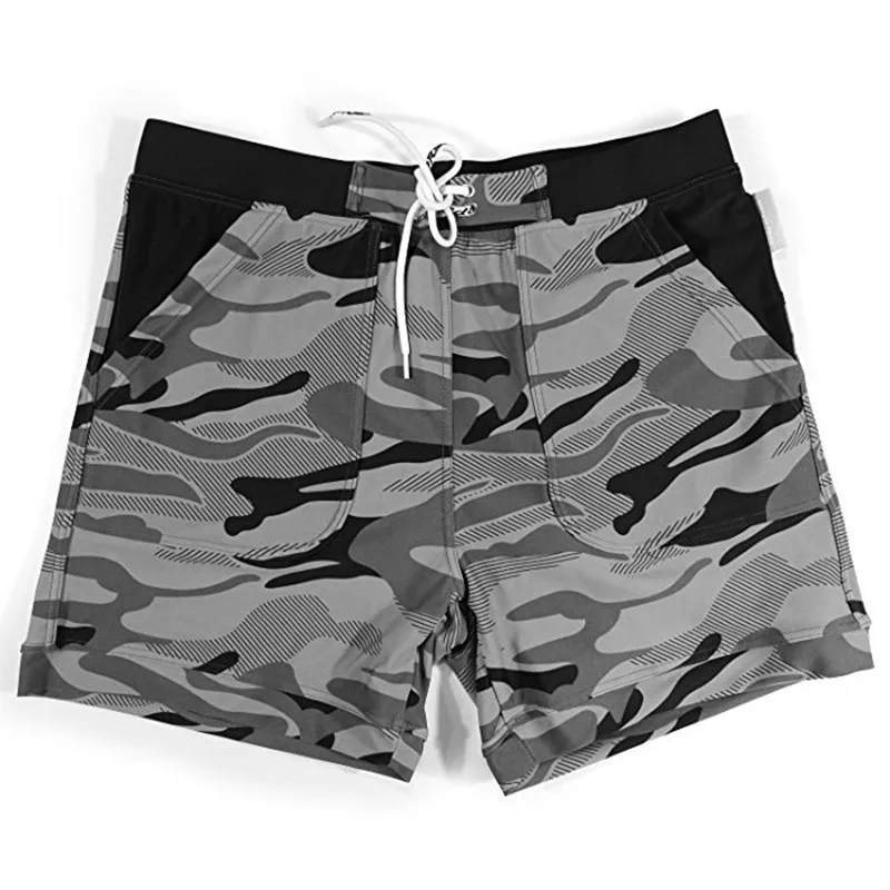 Sexy Men's Swimwear Swimsuits Man Camouflage Basic Swimming Trunks Surf Shorts Pocket Beach Style Fitness Men | Спорт и