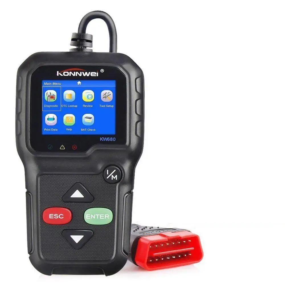 Новейший ODB 2 OBD Автомобильный диагностический сканер KW680 полная функция