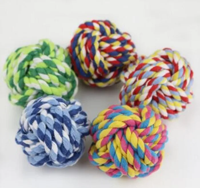 Pets Rope Ball Toys Bite Colorful Squeak Dog Wool Pet Puppy Chew 30% off | Дом и сад