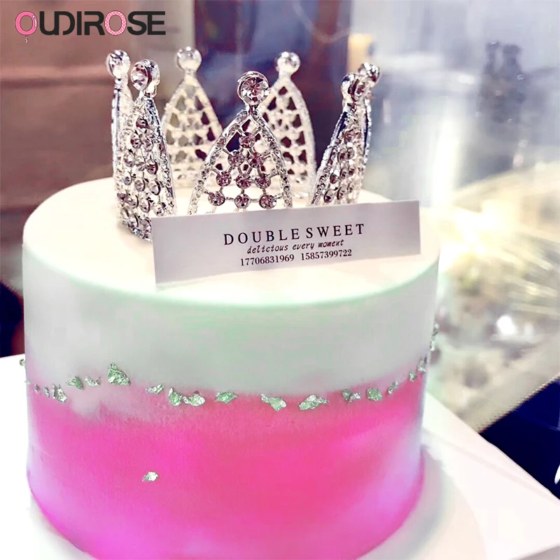 Золотая Серебряная жемчужина Корона богиня Топпер для торта С Днем Рождения Топ