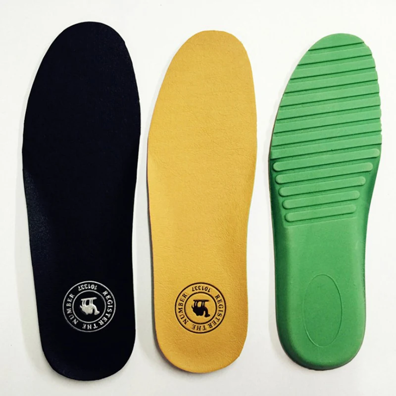 

1 Pair Deodorant Men's Leather Business Insoles Latex Non-slip Shock Absorption Pigskin Casual Insole