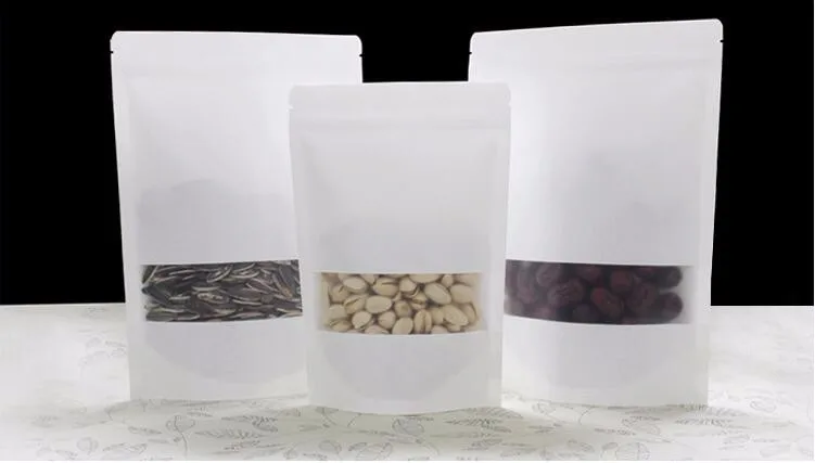 30 шт. скраб белая крафт бумага Бумага сумка хранилище CPP застежки молнии/ziplock