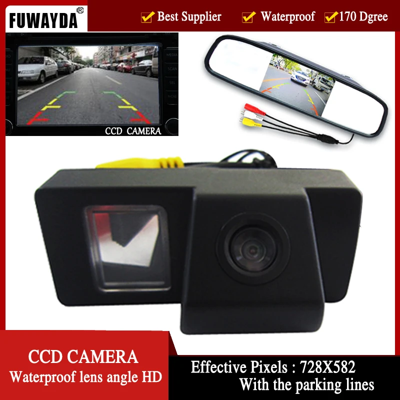 

FUWAYDA Color CCD Car Rear View Camera for TOYOTA LAND CRUISER 200 LC200/Toyota REIZ 2009,with 4.3 Inch Rear view Mirror Monitor