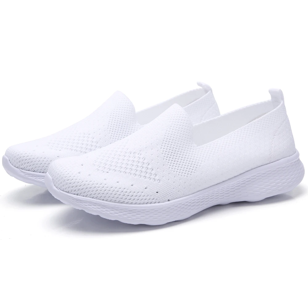 Для женщин обувь 2019 вязаная без шнуровки женская на плоской подошве tenis feminino