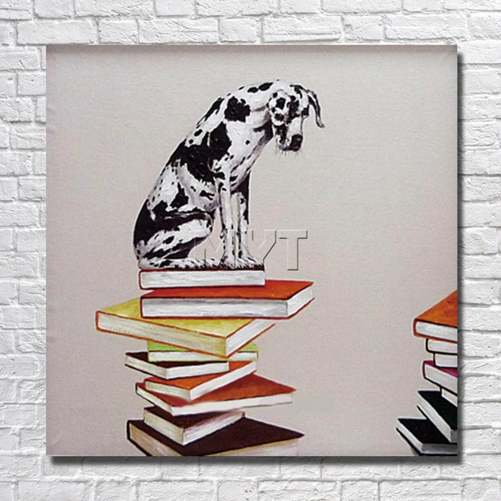 

Wall Pictures Wholesale for Sale The Dog on the Books Home Decor Bedroom Decor With Framed Painting Ready to Hang Artwork