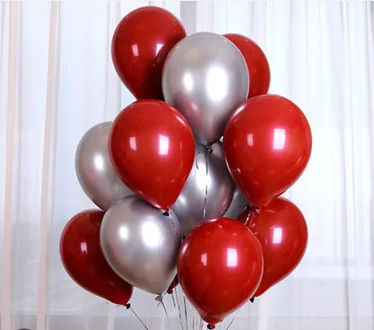 silver ruby red mix 50/100 шт шары из латекса цвета металлик цвета: золотистый, серебристый Свадебная вечеринка украшения Воздушные шары Шиммер и шайн из метала золотого цвета на день рождения воздушные шары - Цвет: silver ruby red mix