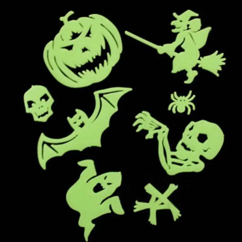 8 шт. светящиеся в темноте люминесцентные настенные наклейки хэллоуин наклейка