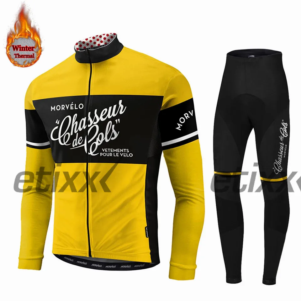 18 Morvelo теплая зимняя флисовая велосипедная футболка, длинный комплект, спортивная одежда для велосипеда, одежда, рубашка, ropa ciclismo - Цвет: 18