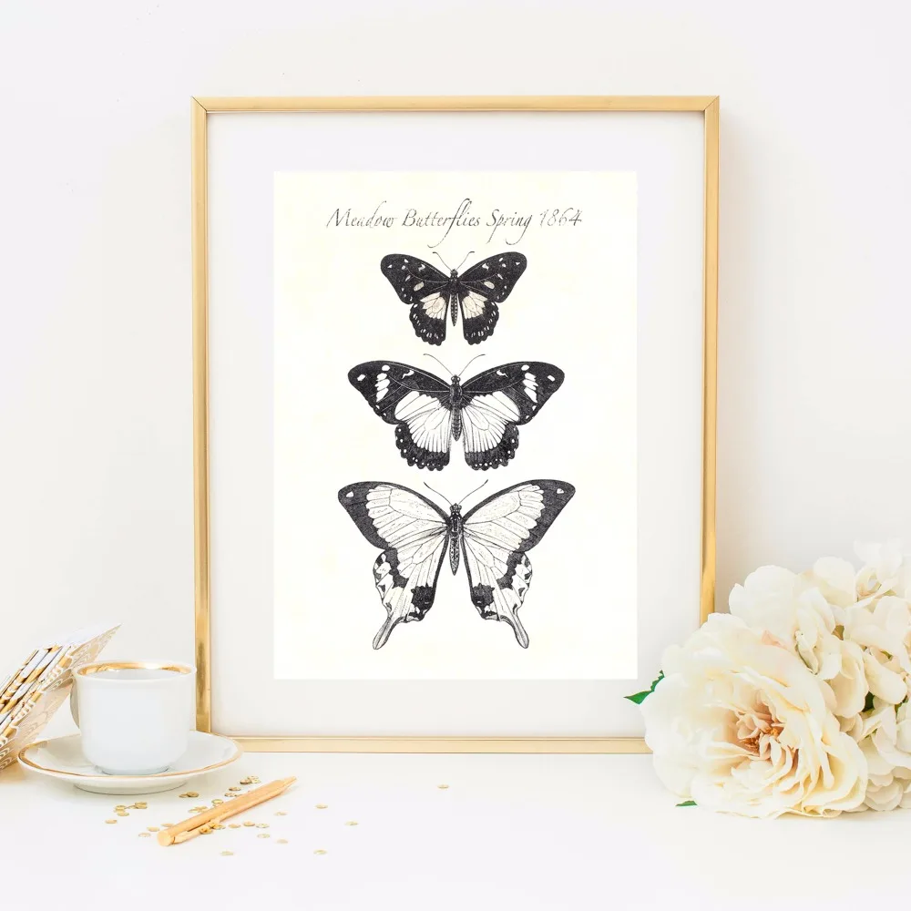 Рост Бабочки Печать на холсте картина плакат Настенная для детской комнаты