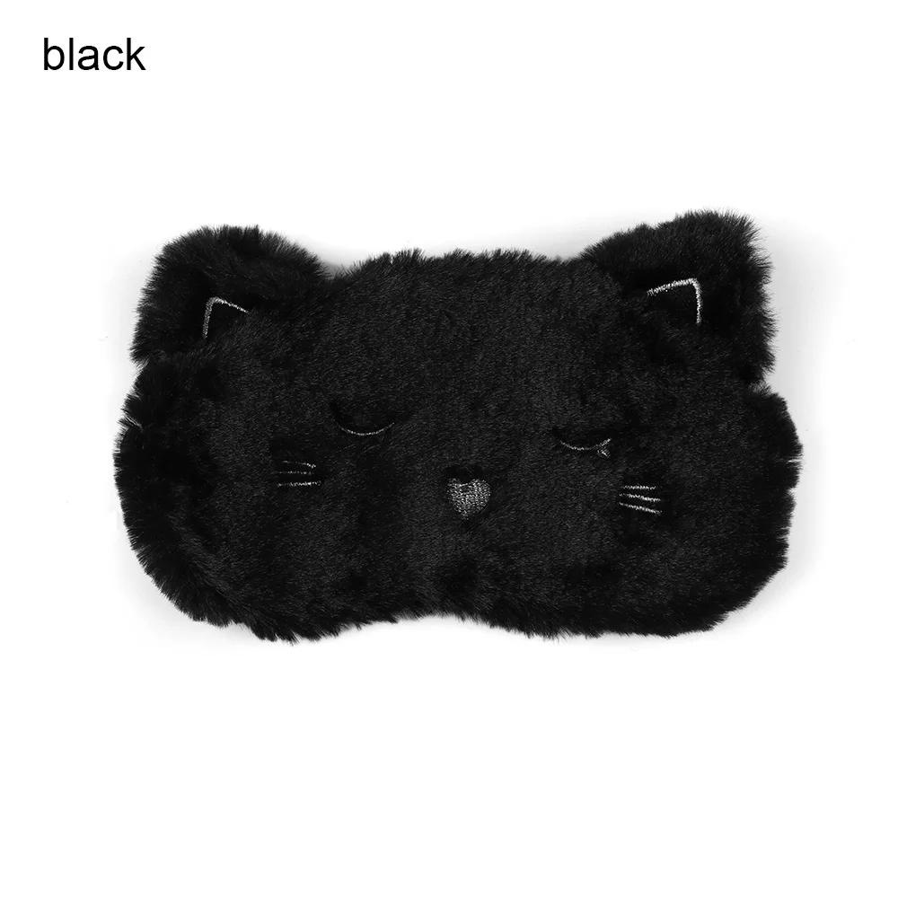 Black 01 1 шт. милые Мультяшные коты белые собачьи глазки для дома очки для путешествия затенение сна сон маска для глаз тени для век покрытие патч инструмент для ухода за глазами - Цвет: Black 01
