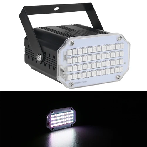 White ALIEN 48 светодиодный RGB УФ белый стробоскоп огни диско DJ вечерние праздничные рождественские музыкальные Клубные звуковые активированные вспышки сценическое освещение - Цвет: White