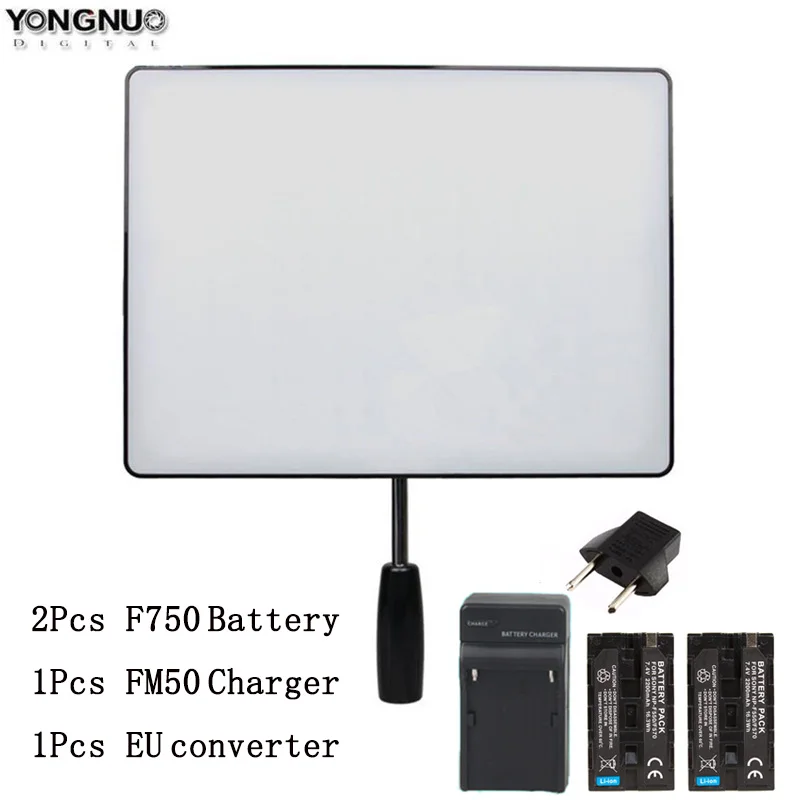 YONGNUO YN600 Air YN600 ультратонкий Светодиодный светильник для видеокамеры 3200 K-5500 K, дополнительное зарядное устройство+ 2 аккумулятора+ адаптер питания переменного тока - Цвет: YN600 Air F750