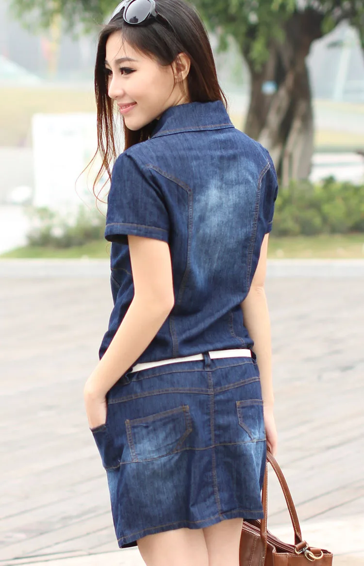 Новый женский/дамы Повседневное платье из джинсовой ткани плюс размеры Винтаж