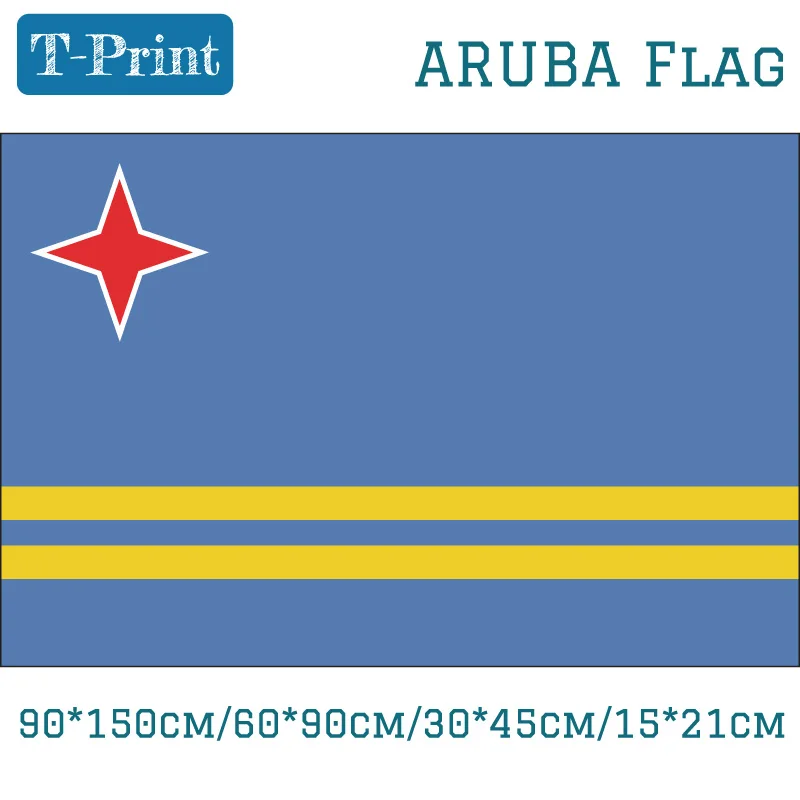 

Aruba Flag For National Day 90*150cm/60*90cm/15*21cm 30*45cm Car Flag 3x5 Feet